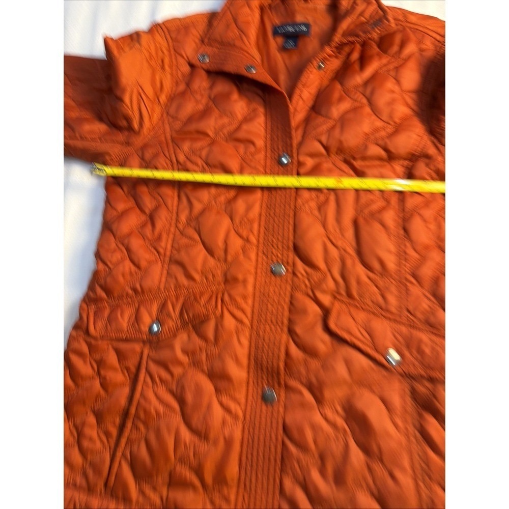 LANDS' END Women's Burnt Orange Quilted Lightweight Jacket Coat X-Small Preppy - Picture 3 of 6
